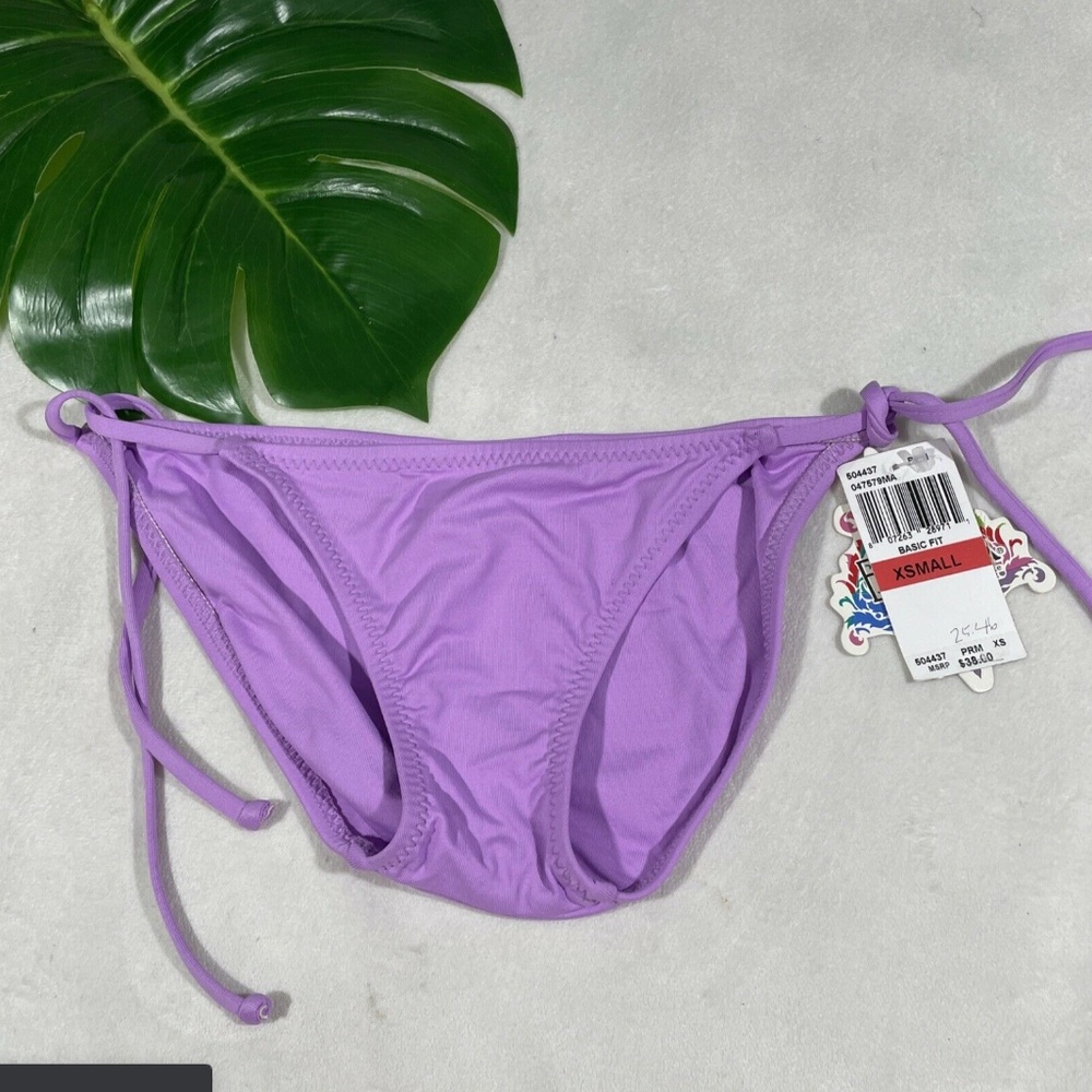 NWT Becca Color Code‎ Side Tie Bikini Bottoms Purple [SZ XS ]